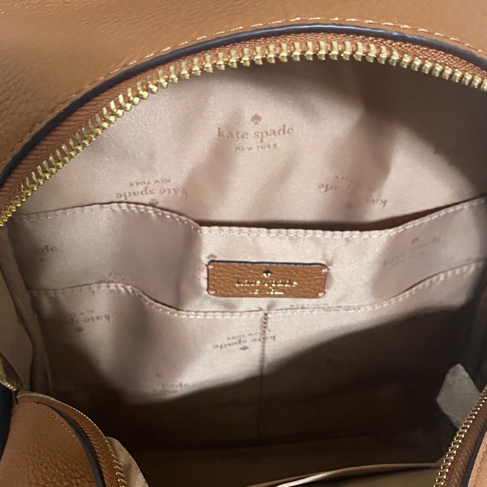 Kate Spade Leila Medium Dome Backpack Pebbled Leather Warm Ginger NWOT - Picture 9 of 11